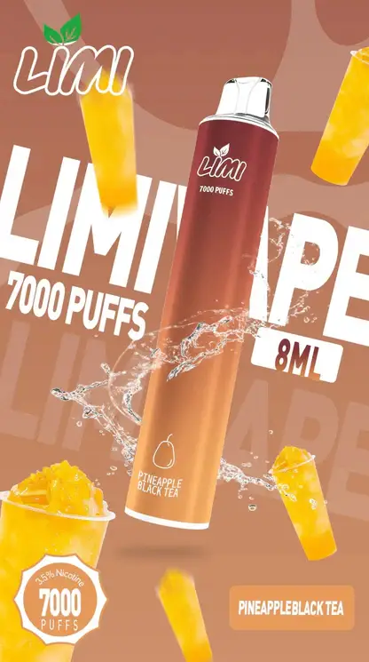 LIMI 7000口拋棄式電子煙｜主打極致冰爽層次與強勁擊喉感｜適合偏好強烈擊喉體感與沁涼風味的玩家