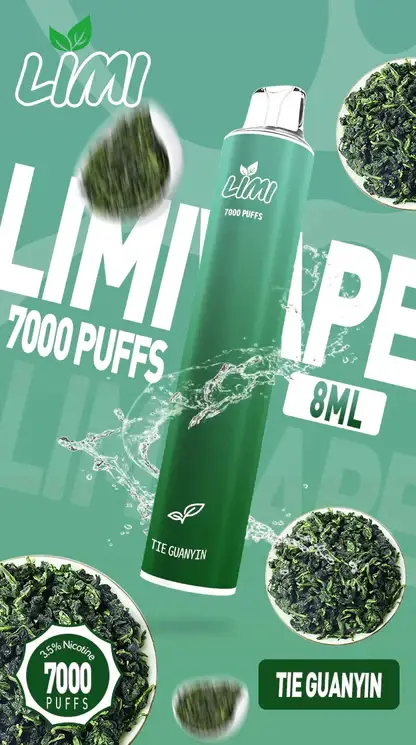 LIMI 7000口拋棄式電子煙｜主打極致冰爽層次與強勁擊喉感｜適合偏好強烈擊喉體感與沁涼風味的玩家