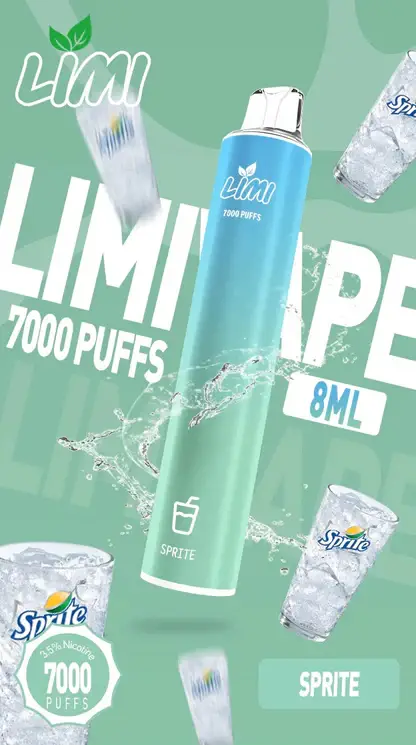 LIMI 7000口拋棄式電子煙｜主打極致冰爽層次與強勁擊喉感｜適合偏好強烈擊喉體感與沁涼風味的玩家