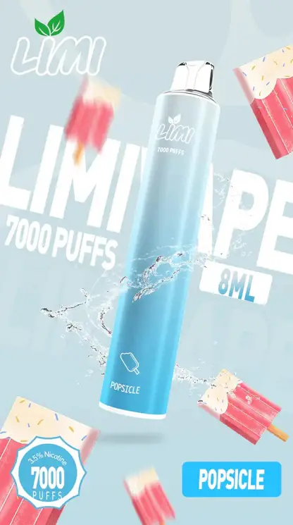 LIMI 7000口拋棄式電子煙｜主打極致冰爽層次與強勁擊喉感｜適合偏好強烈擊喉體感與沁涼風味的玩家