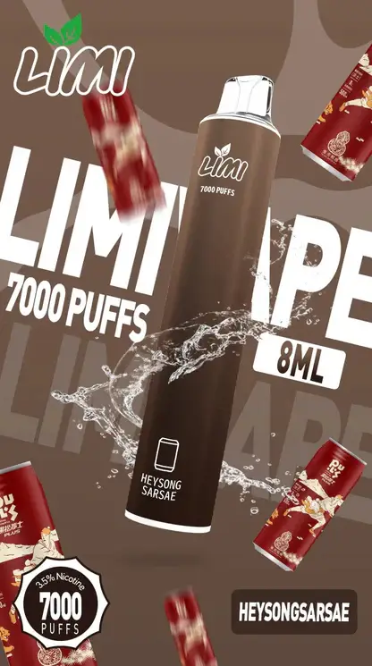 LIMI 7000口拋棄式電子煙｜主打極致冰爽層次與強勁擊喉感｜適合偏好強烈擊喉體感與沁涼風味的玩家