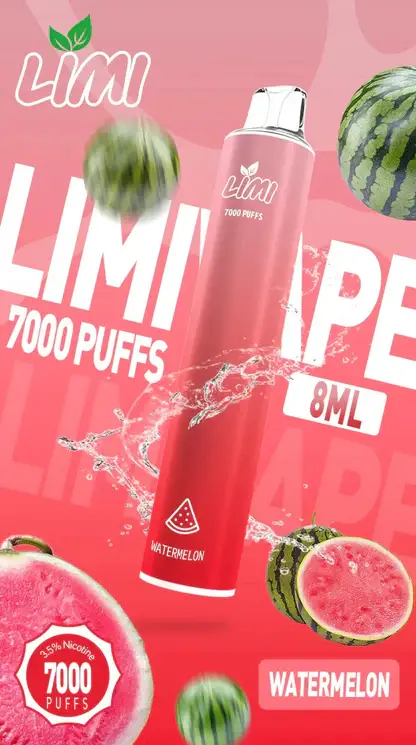 LIMI 7000口拋棄式電子煙｜主打極致冰爽層次與強勁擊喉感｜適合偏好強烈擊喉體感與沁涼風味的玩家