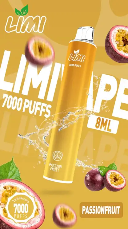 LIMI 7000口拋棄式電子煙｜主打極致冰爽層次與強勁擊喉感｜適合偏好強烈擊喉體感與沁涼風味的玩家
