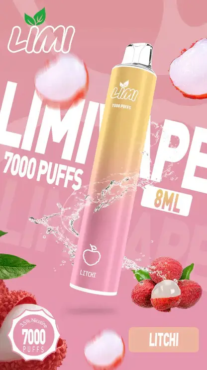 LIMI 7000口拋棄式電子煙｜主打極致冰爽層次與強勁擊喉感｜適合偏好強烈擊喉體感與沁涼風味的玩家