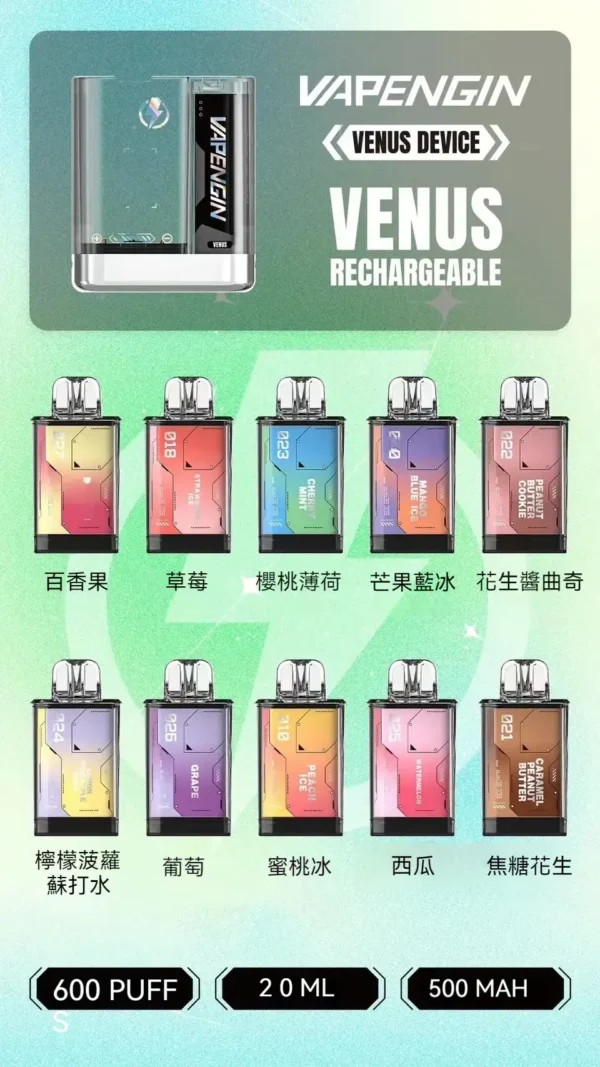 【加購0贈主機+電池】VAPENGIN VENUS 金星 電子煙主機｜主打街頭時尚設計與疾速Type-C快充｜適合偏好不凡品味與不間斷續航的潮流玩家
