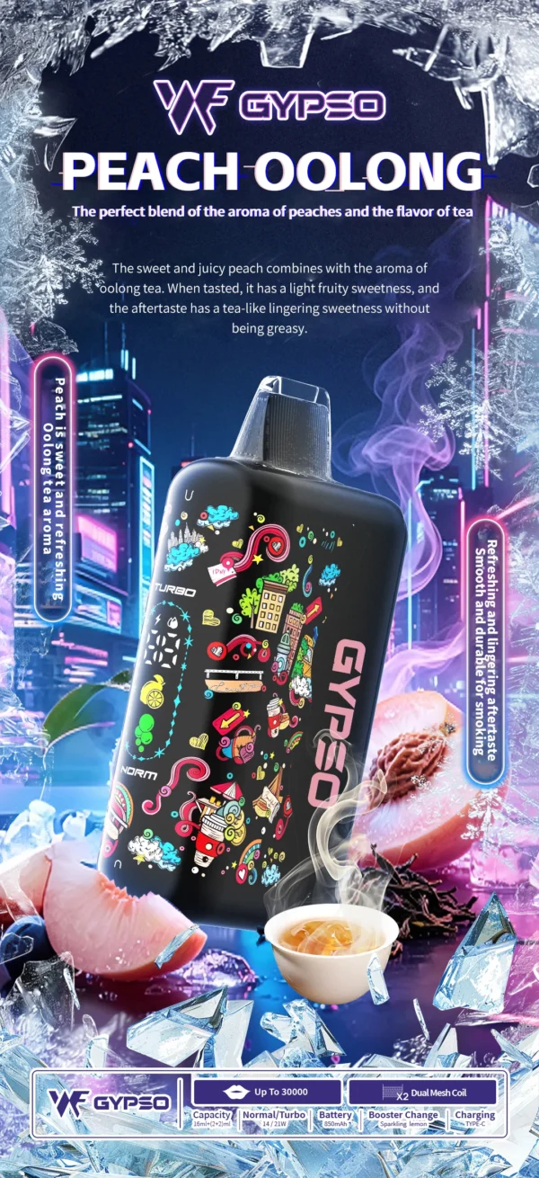 GYPSO 滿天星 30000口拋棄式電子煙｜雙模式功率調節與雙網芯霧感體驗｜適合追求高容量與進階口感的玩家